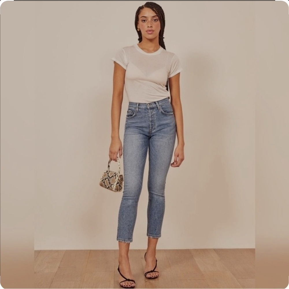 Reformation | Serena High Rise Skinny Crop Size 25 | Augusta Blue